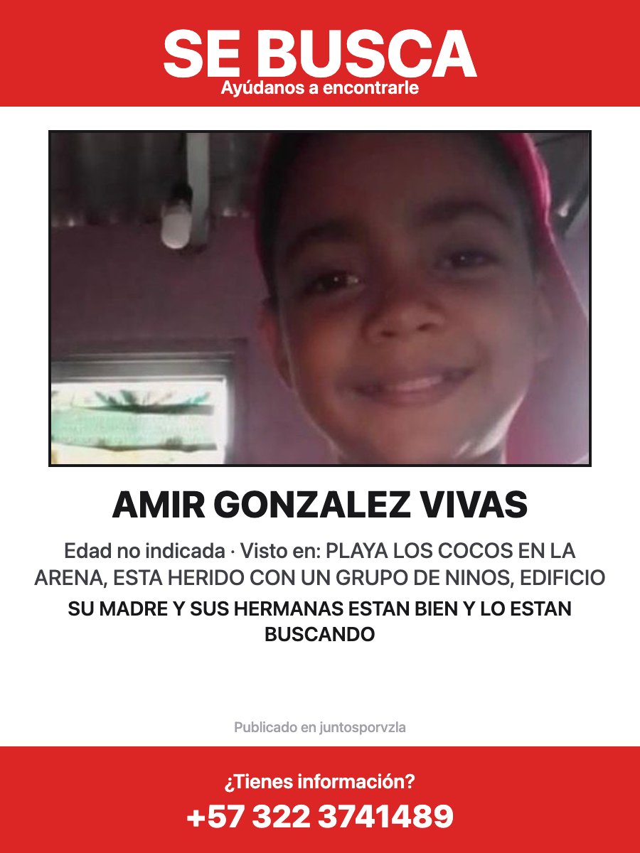 Se busca: AMIR GONZALEZ VIVAS